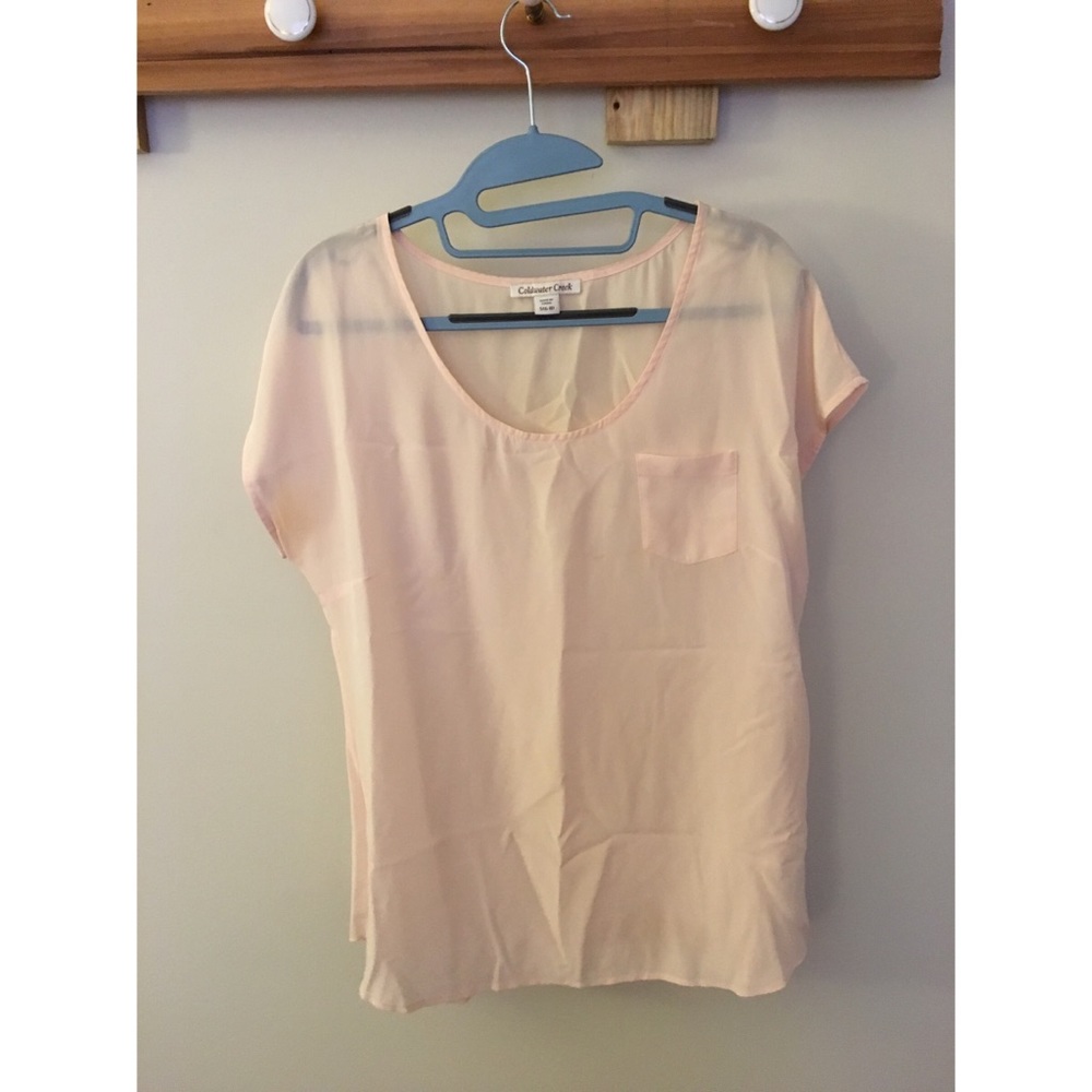 Ballet pink short sleeve shirt 100% Silk